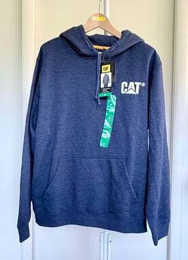 Caterpillar Embroidered Logo Hoodie, Blue, Size XL New with Tags